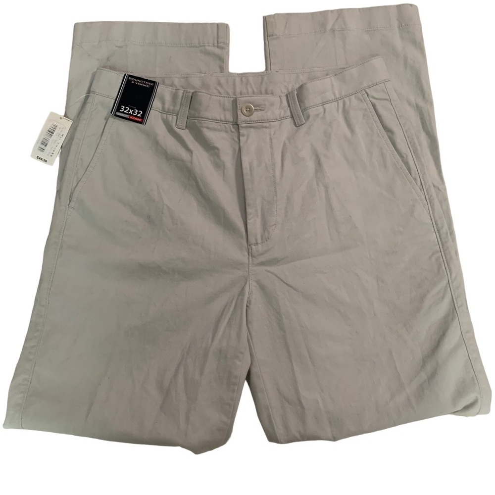 ROUNDTREE & YORKE NWT Mens pants 32x32 Khaki Chino